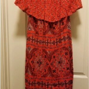 Elegant Red Patterned Dress